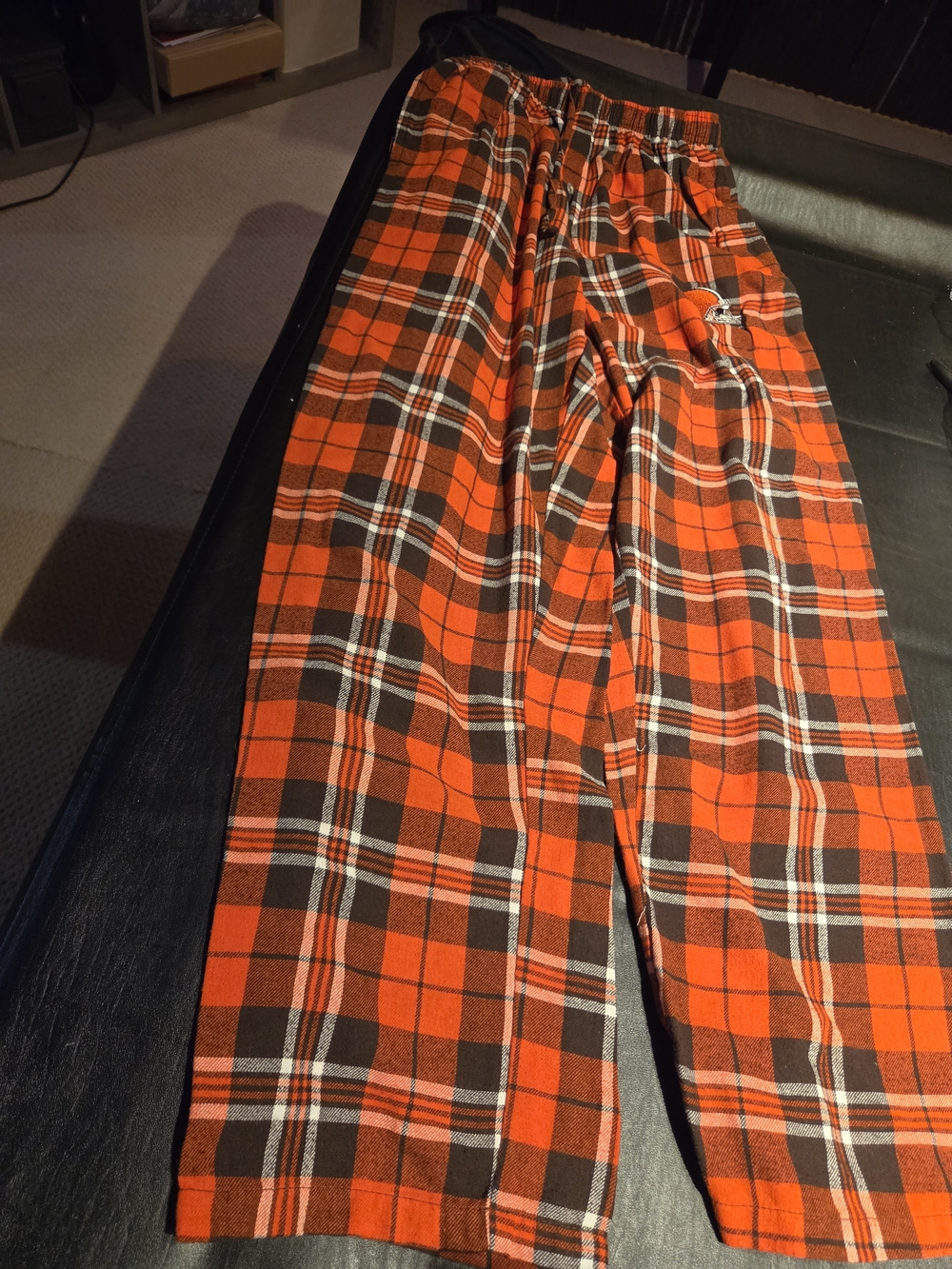 NFL Orange and Brown Plaid Joggers, Cleveland Browns